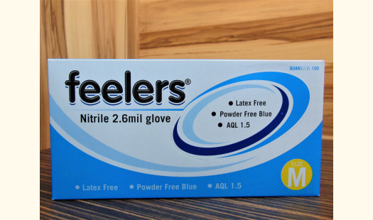 Latex-Free Unpowdered Disposable Nitrile Gloves - Medium Blue - 100 Pack